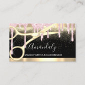 美容用はさみコイフール紙吹雪ピンク金ゴールド 名刺 (正面)