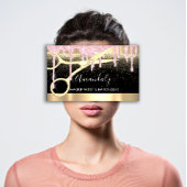 美容用はさみコイフール紙吹雪ピンク金ゴールド 名刺