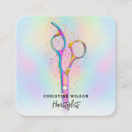 美容用はさみパステルカラー スクエア名刺