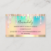 美容用はさみピンクコイフールホログラフィック 名刺 (裏面)