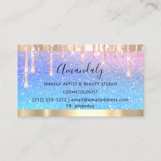 美容用はさみメイクアップラッシュピンクコイフール 名刺 (裏面)