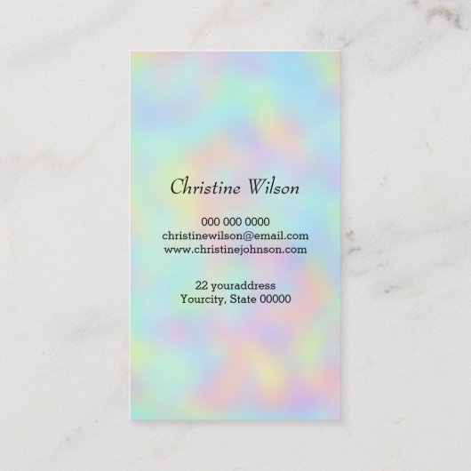 美容用はさみロゴのパステル色 名刺 (裏面)