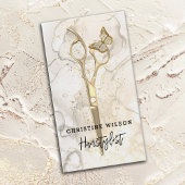 美容用はさみ蝶インクの飛び散り 名刺