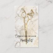 美容用はさみ蝶インクの飛び散り 名刺 (正面)