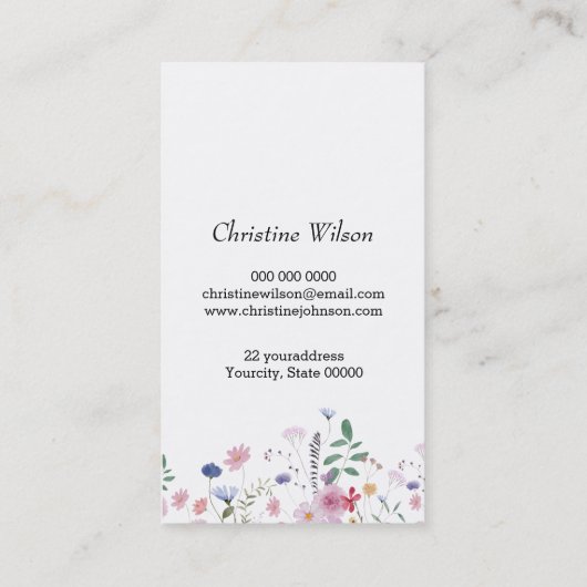 美容用はさみ野花 名刺 (裏面)