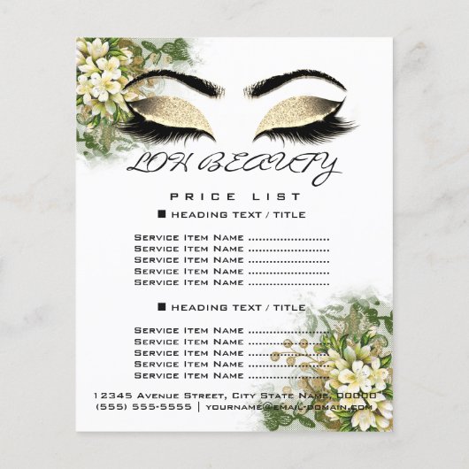 美容用まつげメイクアップ価格表フローラ チラシ (裏面)