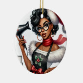 美容用パーソナライズされたクリスマス装飾品 セラミックオーナメント (右)