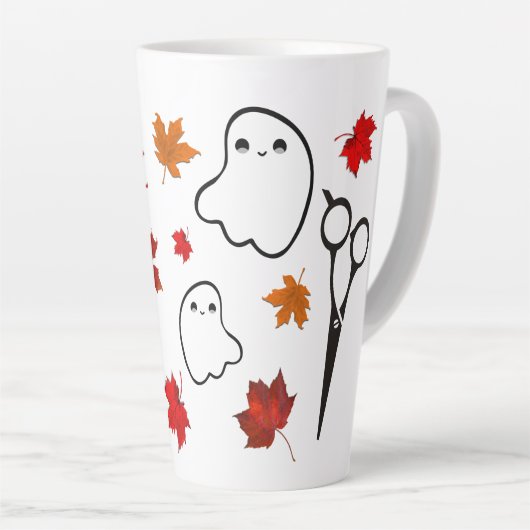 美容用パーソナライズされた幽霊鋏 カフェラテマグ (右アングル)