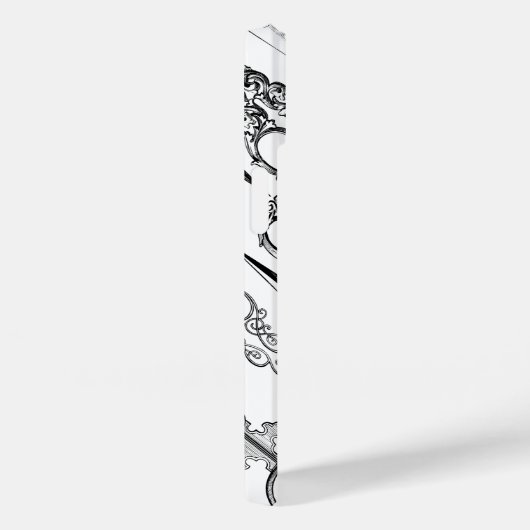 美容用ビクトリアンはさみエレガント白黒 Case-Mate iPhoneケース (裏面 / 右)