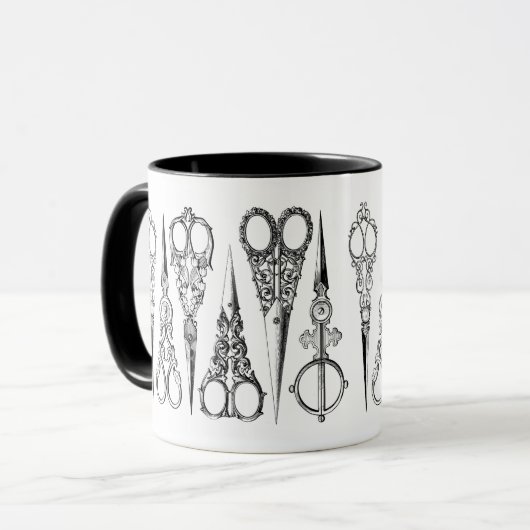 美容用ビクトリアンはさみエレガント裁縫 マグカップ (正面左)