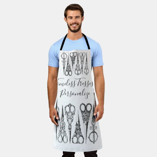 美容用ビクトリアンはさみエレガント エプロン (着用した状態)