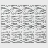 美容用ビクトリアンはさみエレガント ラッピングペーパー (フラット)