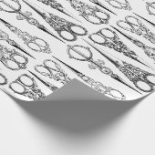 美容用ビクトリアンはさみエレガント ラッピングペーパー (角)