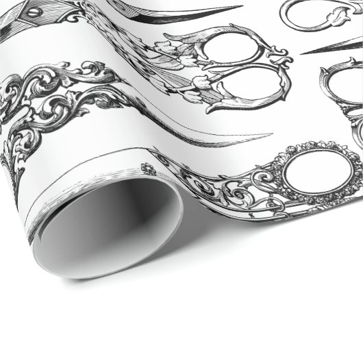 美容用ビクトリアンはさみエレガント ラッピングペーパー (ロールコーナー)