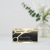 美容用モダンはさみコイフール紙吹雪金ゴールド 名刺 (スタンド正面)