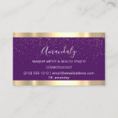 美容用モダンはさみパープルドリップスグリッター 名刺 (裏面)