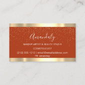 美容用モダンはさみ乾燥金ゴールドバラサンゴ 名刺 (裏面)
