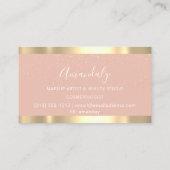 美容用モダンハサミ乾金ゴールドバラ赤面 名刺 (裏面)