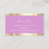 美容用モダン鋏が金ゴールドピンクを乾かす 名刺 (裏面)
