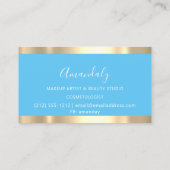 美容用モダン鋏が金ゴールドブルーを滴 名刺 (裏面)