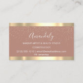 美容用モダン鋏バラ金ゴールド紙吹雪 名刺 (裏面)