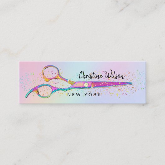 美容用鋏ロゴ・ビジネス・カード スキニー名刺 (正面)