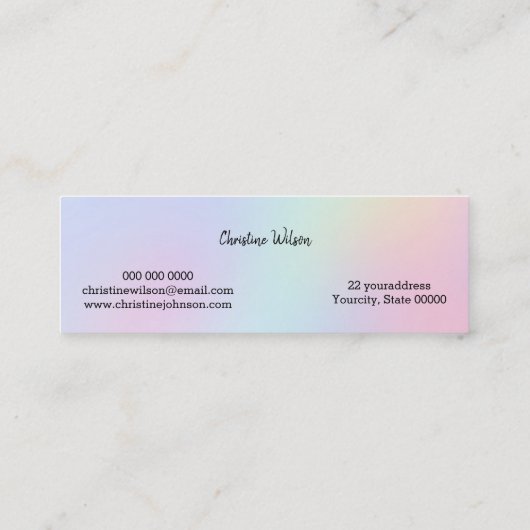 美容用鋏ロゴ・ビジネス・カード スキニー名刺 (裏面)