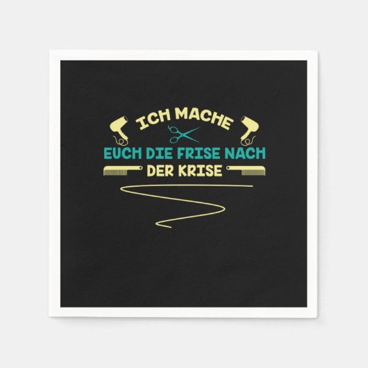 美容用髪サロンはさみヘアドライヤーギフト スタンダードカクテルナプキン (正面)