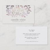 美容紫フェイク箔離れリネンルック 名刺 (正面/裏面)