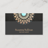 美容美しいサロン金ゴールドブラックメイクアップアーティスト 名刺 (正面)