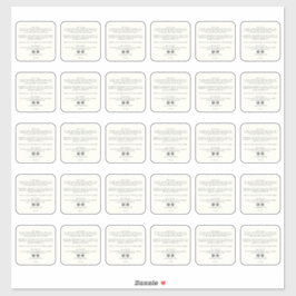 美容製品の成分 2インチステッカー 30枚 シール