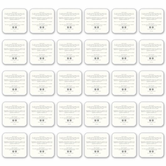 美容製品の成分 2インチステッカー 30枚 シール (正面)