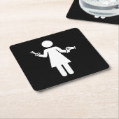 美容記号 スクエアペーパーコースター (アングル)