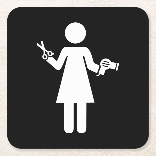 美容記号 スクエアペーパーコースター (正面)