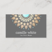 美容金ゴールド華美モチーフグレー 名刺 (正面)