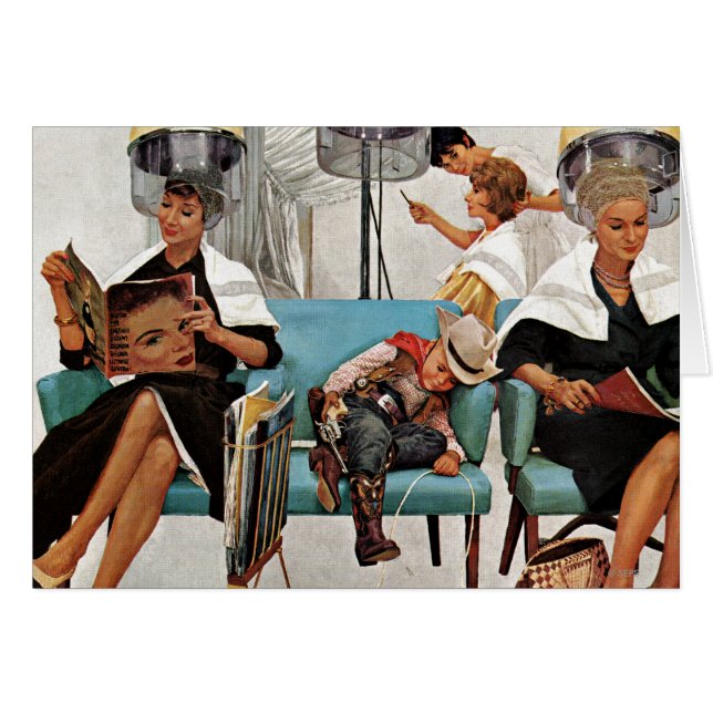 美容院で眠っているカウボーイ (正面横)