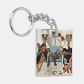 美容院で眠っているカウボーイ キーホルダー (正面左)