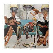 美容院で眠っているカウボーイ タイル (正面)