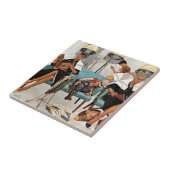 美容院で眠っているカウボーイ タイル (側面)