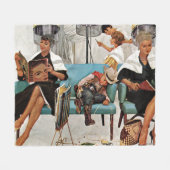 美容院で眠っているカウボーイ フリースブランケット (正面(横))