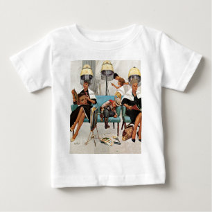 美容院で眠っているカウボーイ ベビーTシャツ