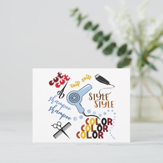 美容院で ポストカード (スタンド正面)