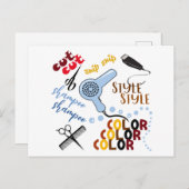 美容院で ポストカード (正面/裏面)