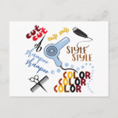 美容院で ポストカード (正面)