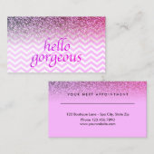 美容院のアポイントメントのこんにちは豪華なシェブロン 予約カード (正面/裏面)