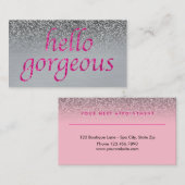 美容院のアポイントメントのこんにちは豪華なピンクの灰色 予約カード (正面/裏面)