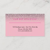 美容院のアポイントメントのこんにちは豪華なピンクの灰色 予約カード (裏面)