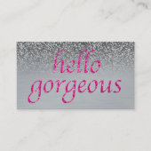 美容院のアポイントメントのこんにちは豪華なピンクの灰色 予約カード (正面)