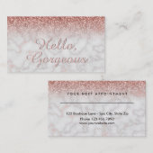 美容院のアポイントメントのこんにちは豪華な大理石 予約カード (正面/裏面)