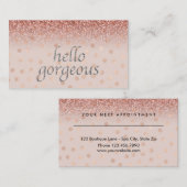 美容院のアポイントメントのこんにちは豪華な水玉模様 予約カード (正面/裏面)